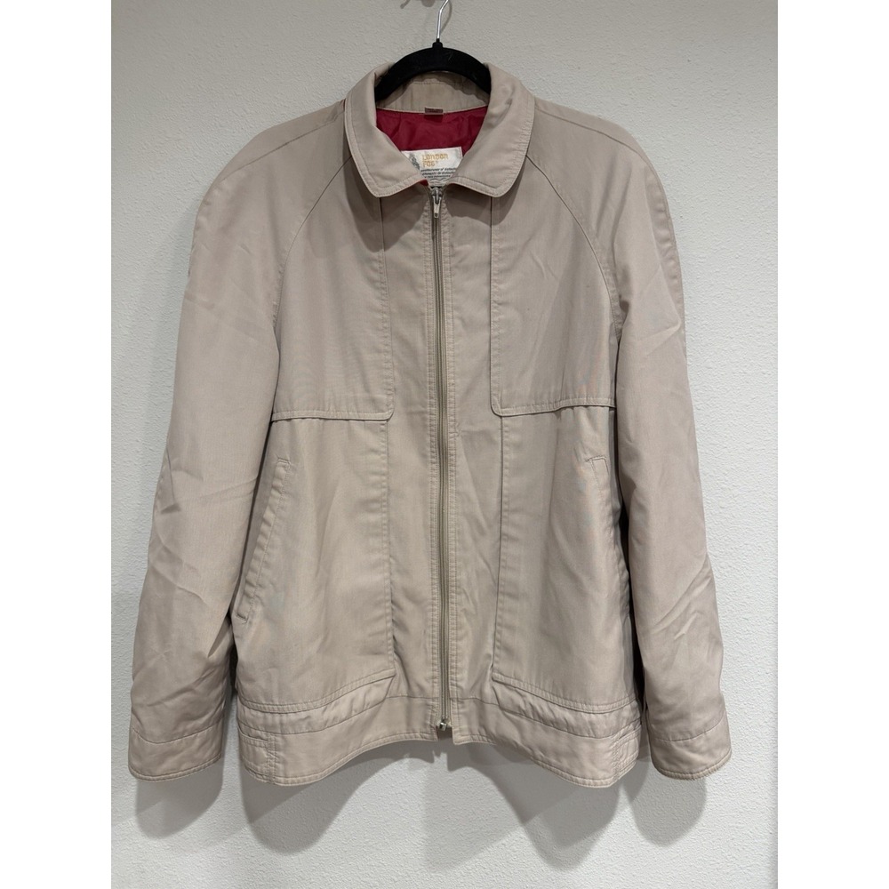 London Fog Jacket Mens Size 42 Khaki Golf‎ Windbreaker Grandpacore